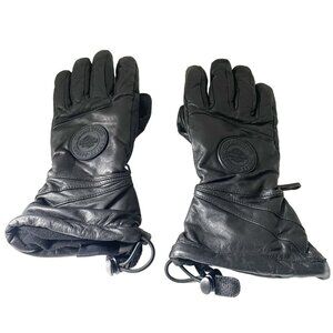 Harley-Davidson women's Leather Riding Gloves Medium Black Padded Palms & Adjust